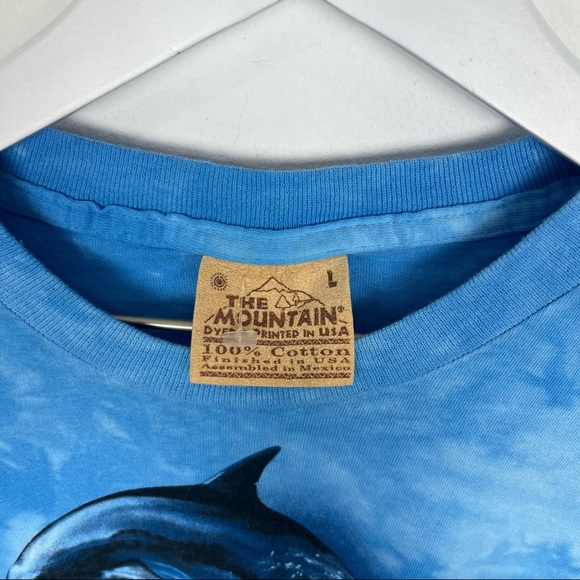 Vintage Dolphin T-Shirt Underwater Ocean Scene Allover Print Waves Surfing - Picture 3 of 6